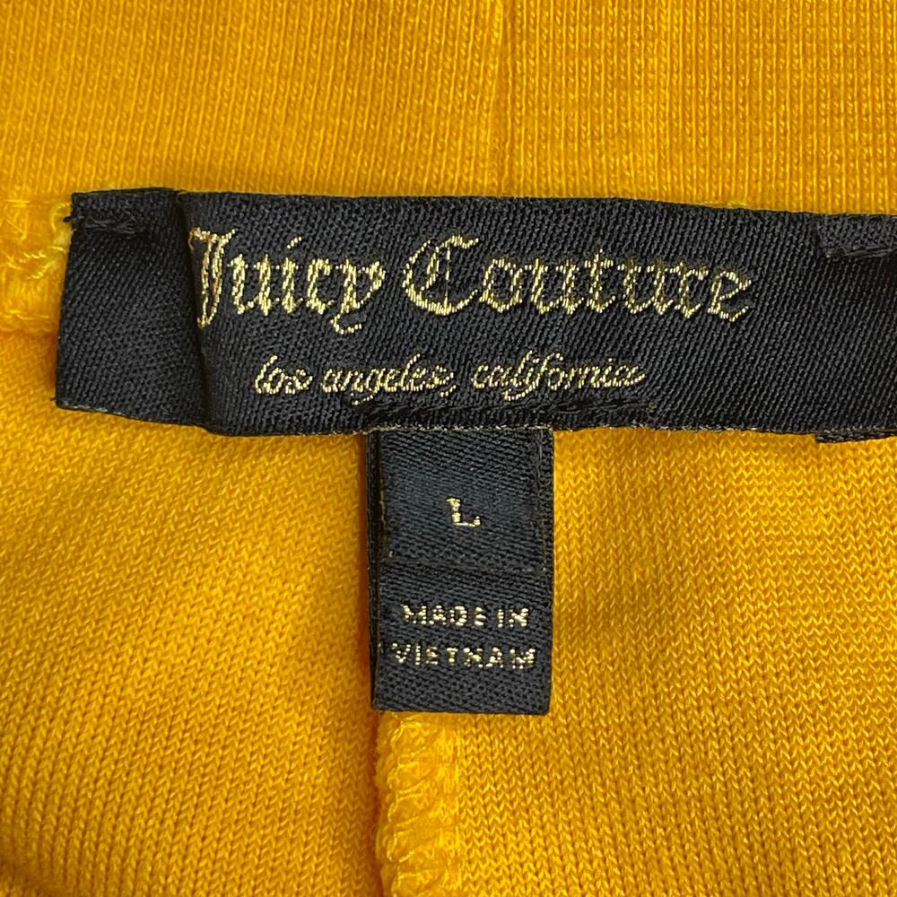 Vintage Y2K Juicy Couture sequin french terry hoodie track pant set L yellow - Picture 4 of 16